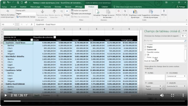 Tables croisées dynamiques de excel